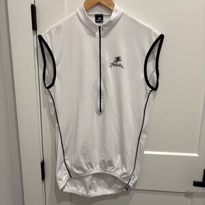 Men’s White Sleeveless Cycling Jersey